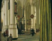 Das Innere der Nieuwe Kerk in Delft mit dem Grabmal des Prinzen Wilhelms des Schweigsamen von Oranien - 亨德里克·科内利斯·凡·瓦利特